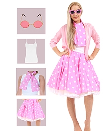 Wickedfun 50s Musical Pink Girl Set