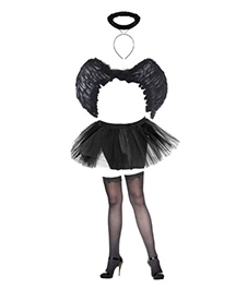 Wickedfun Adult Halloween Dark Angel 4 Pcs Set