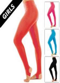 Girls Shiny Lycra Stirrup Leggings
