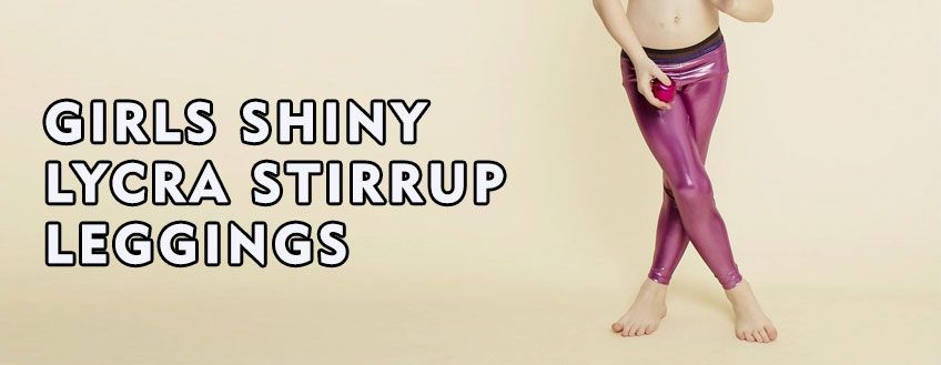 Girls Shiny Lycra Stirrup Leggings