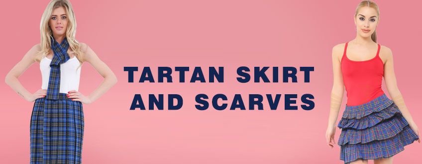 Tartan Skirt and Scarves