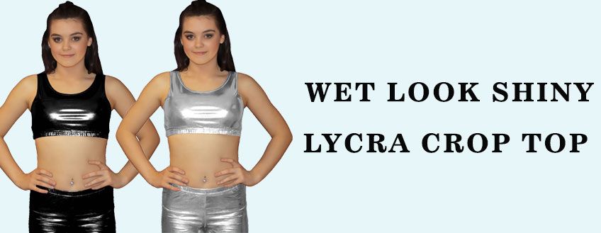 Wet Look Shiny Lycra Crop Top