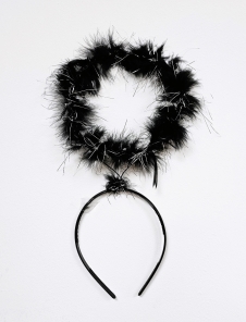 Wickedfun Black Feather Wings with Halo