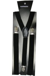 Wickedfun Black Plain Braces (2.5 cm)