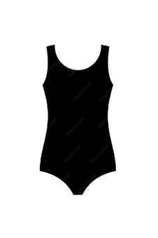 Crazy Chick Girls Cotton Wide Strap Sleeveless Black Leotard