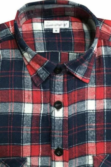 Men’s Flannel Check Fleece Shirt White & Black