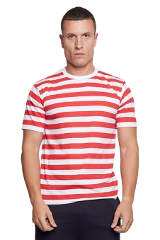 Active Star Unisex Red and White Stripe TShirt