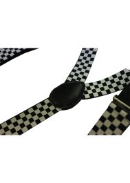 Wickedfun Police Checkered Printed Braces (2.5 cm)