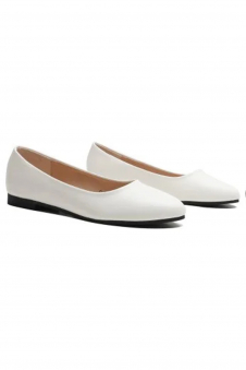 Women’s White Matte Ballet Flats