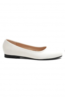 Women’s White Matte Ballet Flats