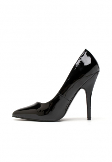 Womens Drag Queen Pointy Toe Court Shoes-Black Patent