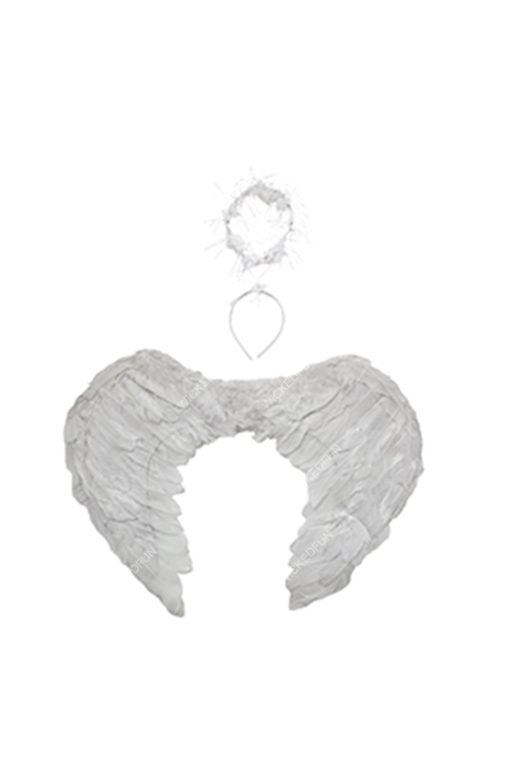 Wickedfun White Feather Wings with Halo