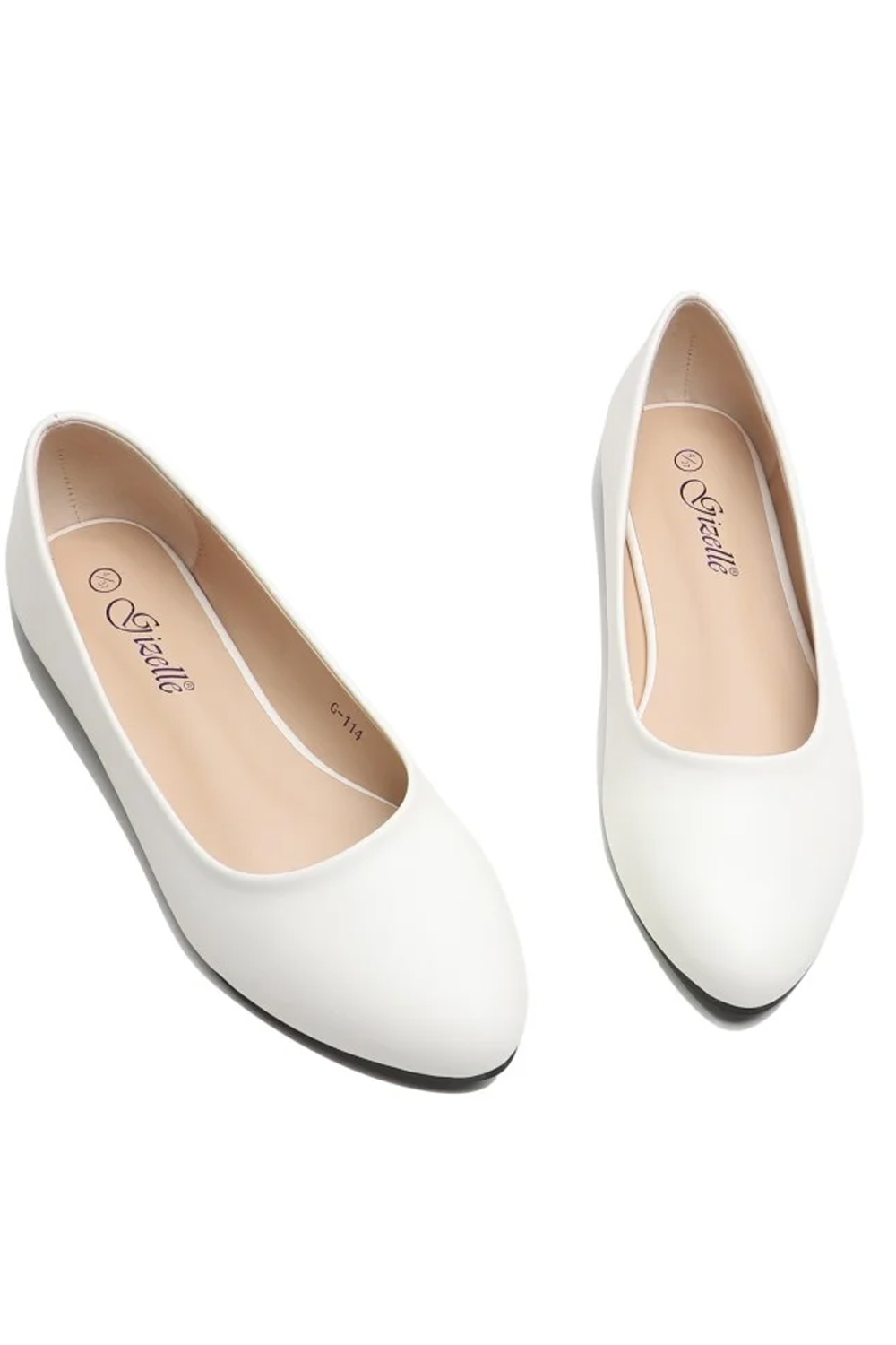 Women’s White Matte Ballet Flats